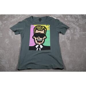 J Pierce by Voiz Shirt Mens Medium Pink Green Graphic Art Tee Pop Cartoon Design